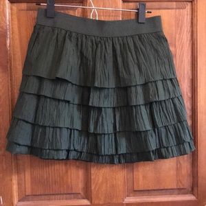 Green J. crew Ruffle Skirt